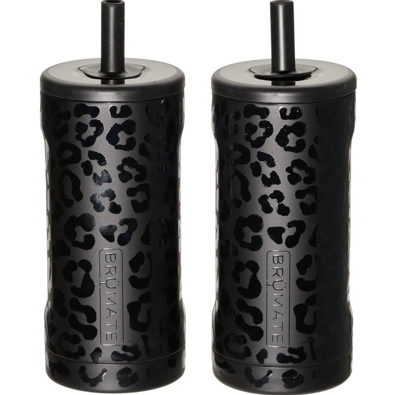 BrÃ¼Mate Brumate 12 oz. Straw Tumbler 2-Pack, Onyx Leopard (Black on Black) - Image 1