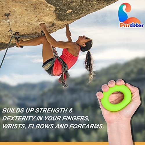 Pnrskter Hand Grip Strengthener, Finger Exerciser, Grip Strength Trainer (6 PCS),New Material,Forearm Grip Workout, Finger Stretcher, Relieve Wrist Pain, Carpal Tunnel, Trigger Finger, Mallet Finger and More. - Image 3