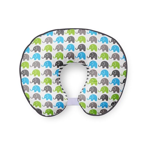 Bacati - Elephants Aqua/Lime/Grey Nursing Pillow Cover Ultra-Soft 100% Cotton Fabric in a Fashionable Two-Sided Design, Fits All Hugster Nursing Pillows and Positioners - Image 5