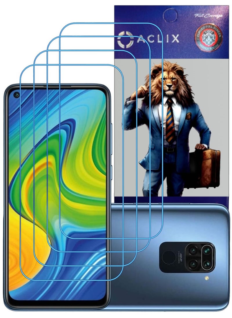 ACLIX 4 Pieces Antistatic ESD Dustproof Premium Quality High Definition Clear Tempered Glass Screen Protector Designed For Xiaomi Redmi Note 9 - Image 1