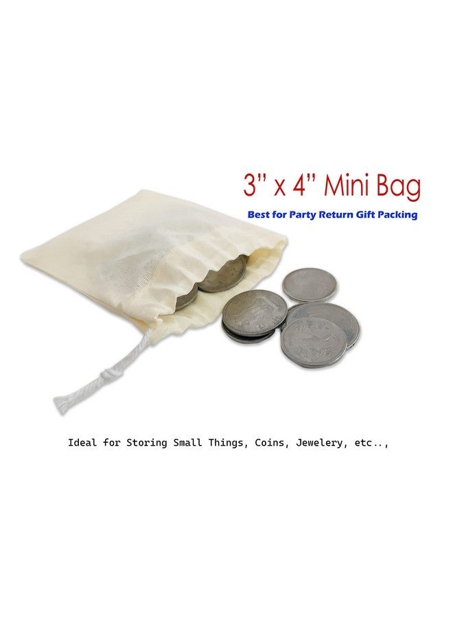 Star Quick Links 25 Pcs (4 X 6 Inch) Beige Muslin Cotton Drawstring Bags - Sachet Potli Bags For Home Supplies - Image 3