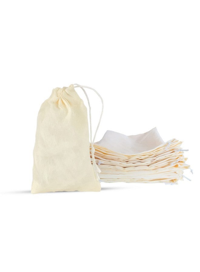 Star Quick Links 25 Pcs (4 X 6 Inch) Beige Muslin Cotton Drawstring Bags - Sachet Potli Bags For Home Supplies - Image 1