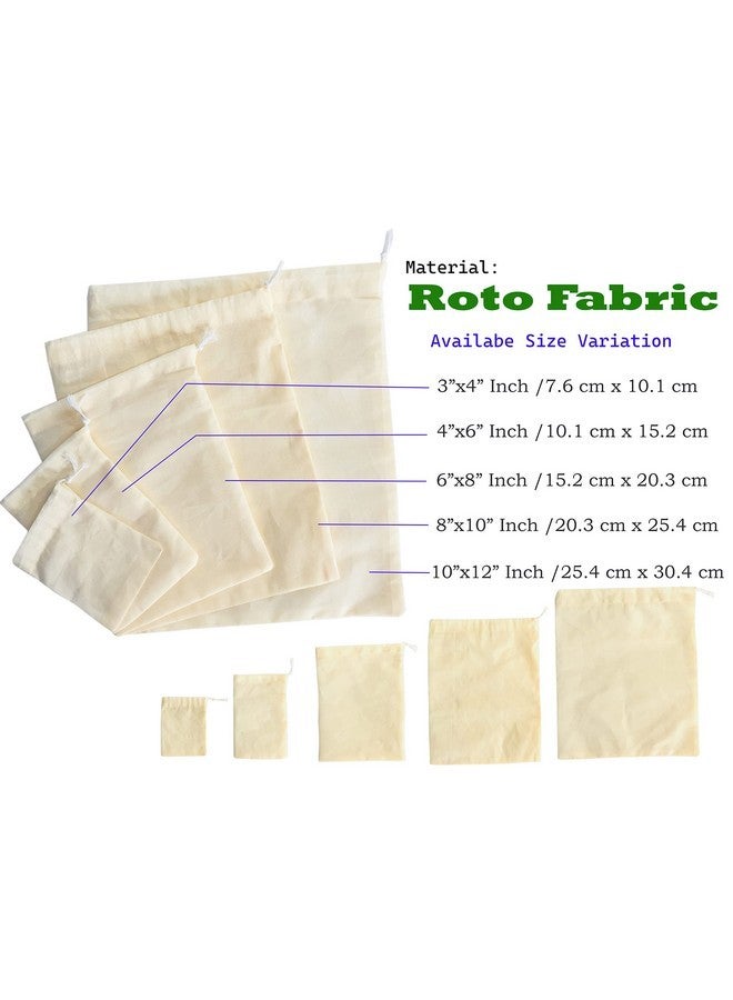 Star Quick Links 25 Pcs (4 X 6 Inch) Beige Muslin Cotton Drawstring Bags - Sachet Potli Bags For Home Supplies - Image 2