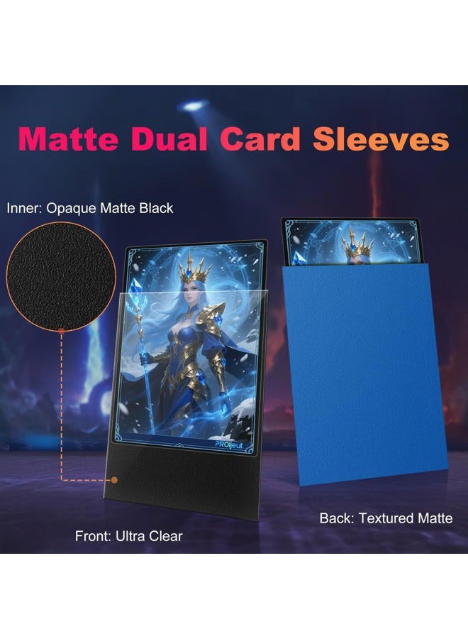 Proijeut 200 Pack Card Sleeves, Matte Dual Trading Card Sleeves with Opaque Back & Smooth Shuffle, Tear Resistant Card Protectors Sleeves for MTG, TCG, Sports Cards, Game Cards (Wisdom Blue) - Image 2