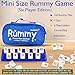 Doublefan Mini Rummy Cube Game Mini Size Rummy Set with Portable Canvas Bag Small Travel Board Game for Adult and Kids160 Tiles 6 Playing Rack 1 Dice 26 Players - Image 4