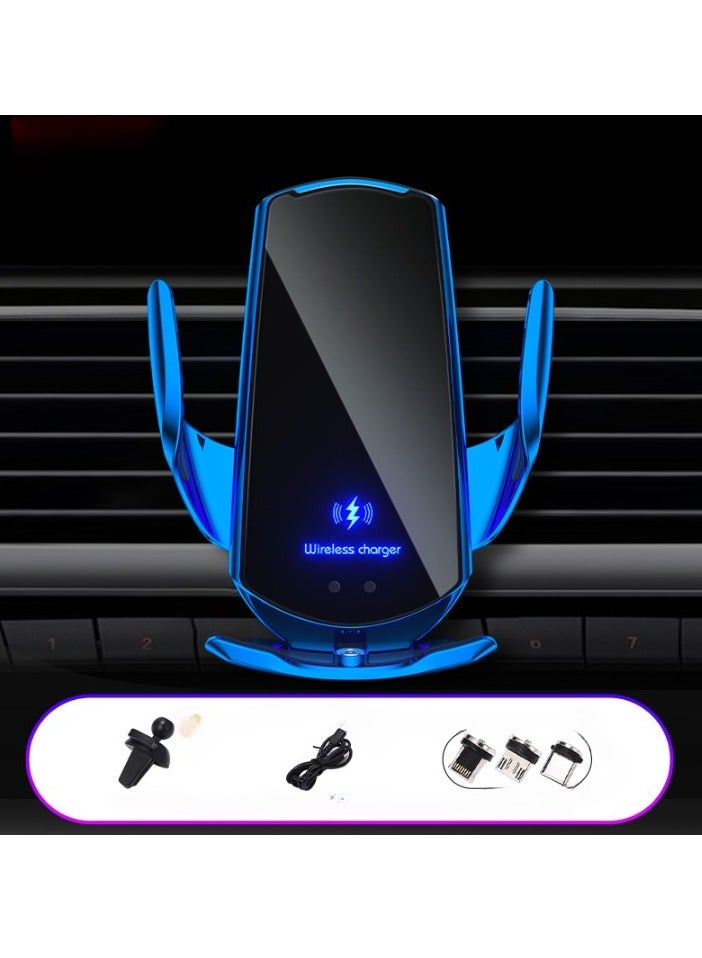 AROAQ Smart Sensor Car Wireless Charger, Stable Fast Charging Car Mobile Phone Holder, Auto-clamping And Rotating Car Phone Holder Mount Air Vent Phone Holder, (Sapphire Blue) - Image 1
