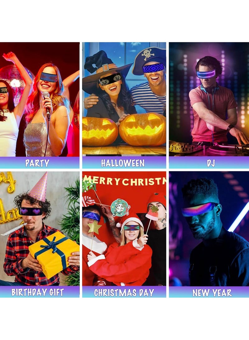 LED Customizable Bluetooth Glasses APP Control LED Display Smart Glasses for Festivals Raves Birthday Costumes - Image 5
