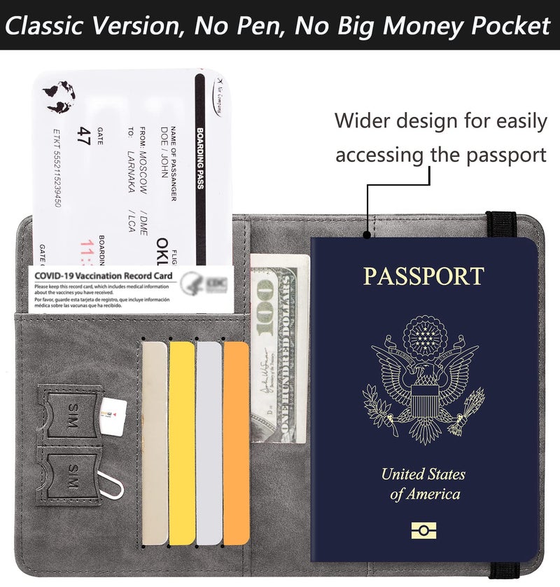 PASCACOO Passport Holder Cover Wallet Travel Essentials RFID Blocking Leather Card Case International Must Haves Travel Accessories for Women Men(101#Coffee Grey) - Image 3