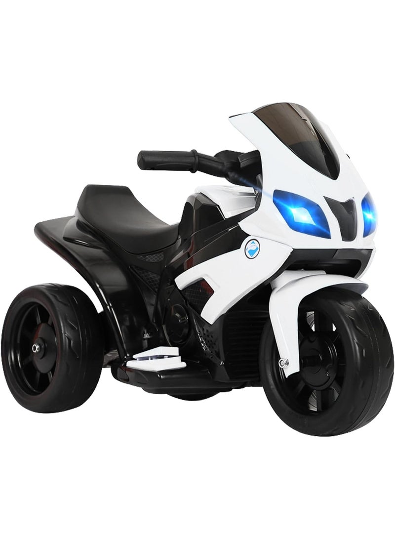 AS 6V Battery Powered Kids Electric Motorcycle with LED Headlights, Music, Pedal, Spring Suspension System, 3 Wheels, Gift for Boys and Girls - Image 1