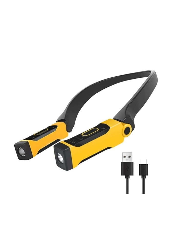 Rechargeable Work Light - 200 Lumens High Brightness Neck Reading Light, Portable Emergency LED Flashlight, 2 Light Modes, Perfect for Mechanics, Outdoor, Camping, Hunting, USB Charging, ABS Material, Matte Finish, 20m Range, Spotlight Functionality, Non-Waterproof, Mechanic Lighting Gear | Versatile LED Flashlight | USB Rechargeable Light - Image 1