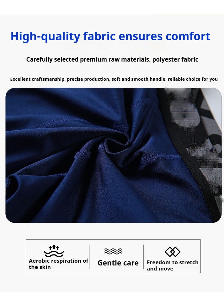 Men's Fitness Shorts with Pockets, Quick-Drying, Sweat-Wicking, Stretch, Fit, 5-inch (1 piece) - Mid-rise design, anti-friction elastic, running and training shorts, suitable for training, running and track and field; (royal blue) - L - Image 4