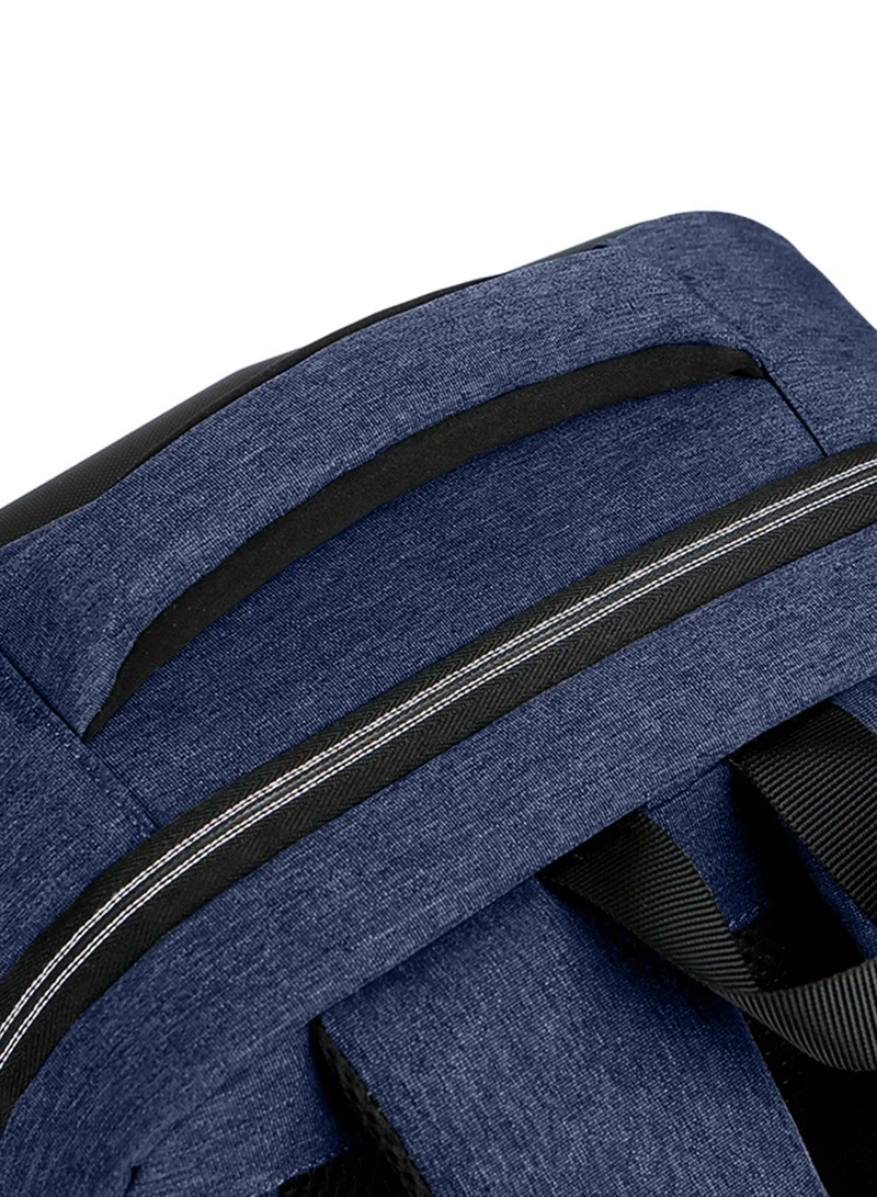 Hike Blue Semi Hard 17-inch Unisex Laptop Backpack with Built in Combination lock and USB/ Headphone Port Daypack for Travel, Office and Business, HK2020, Deep Blue  | Best Price UAE