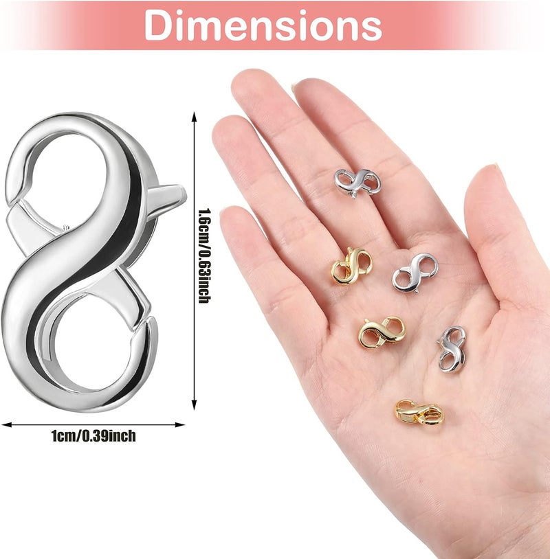 Hicarer 6 Pieces Necklace Shortener Double Lobster Clasp Necklace Shortener Clip Bracelet Connectors 063 x 039 Inch Extender for Jewelry Making DIY Supplies Repair Kit - Image 2