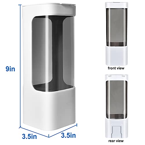 IWNTWY Cup Dispenser, Pull Type Water Cooler Cup Holder Fit 3oz-5oz Disposable Paper Plastic Cups, Wall Mount Bathroom Mouthwash Cups Dispenser with Paste for Home Office Hospital (White) - Image 3