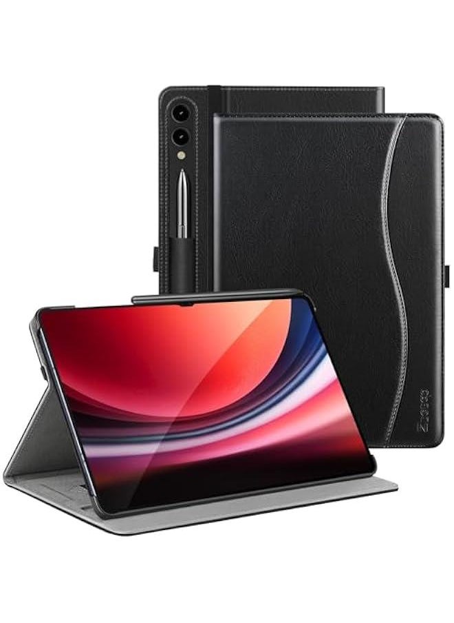 MOXO Case for Samsung Galaxy Tab S9 Ultra 2023S8 Ultra 2022 Case, 14.6 Inch Premium PU Leather Cover with S Pen Holder, Front PocketMultiple Angles for Galaxy S9 Ultra Tablet SMX910X916BDenim Black  - Image 1