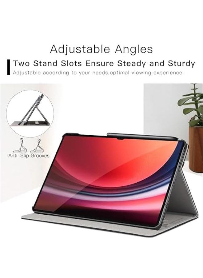 MOXO Case for Samsung Galaxy Tab S9 Ultra 2023S8 Ultra 2022 Case, 14.6 Inch Premium PU Leather Cover with S Pen Holder, Front PocketMultiple Angles for Galaxy S9 Ultra Tablet SMX910X916BDenim Black  - Image 3