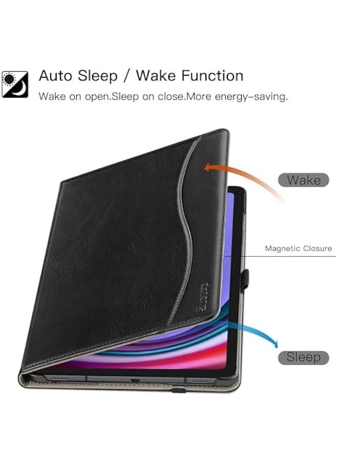 MOXO Case for Samsung Galaxy Tab S9 Ultra 2023S8 Ultra 2022 Case, 14.6 Inch Premium PU Leather Cover with S Pen Holder, Front PocketMultiple Angles for Galaxy S9 Ultra Tablet SMX910X916BDenim Black  - Image 5