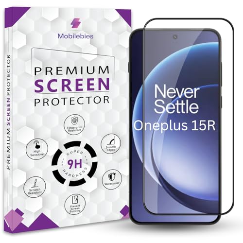 Mobilebies® Premium Tempered Glass Screen Protector Guard For Oneplus 15R 5G (6.83 Inch, Pack of 1) | Edge to Edge Coverage With Easy to installation kit - Image 1