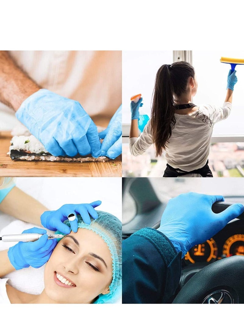 general Disposable Gloves S, Food Safe，Latex-Free and Powder-Free Clear Vinyl Gloves for Cooking, Food Prep, Household Cleaning, Exam| Medium,100 Counts, Blue - Image 3