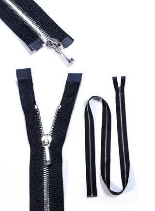 Premium No.1 70cm Metal Zippers – Open-End Heavy-Duty Zippers, 2-Pack for Jackets & Crafts (Black+Silver) - pzsku/ZB6AC4D09F1C28354207AZ/45/_/1731135144/7e07b92f-730f-423e-bf8a-59e38bbdd330