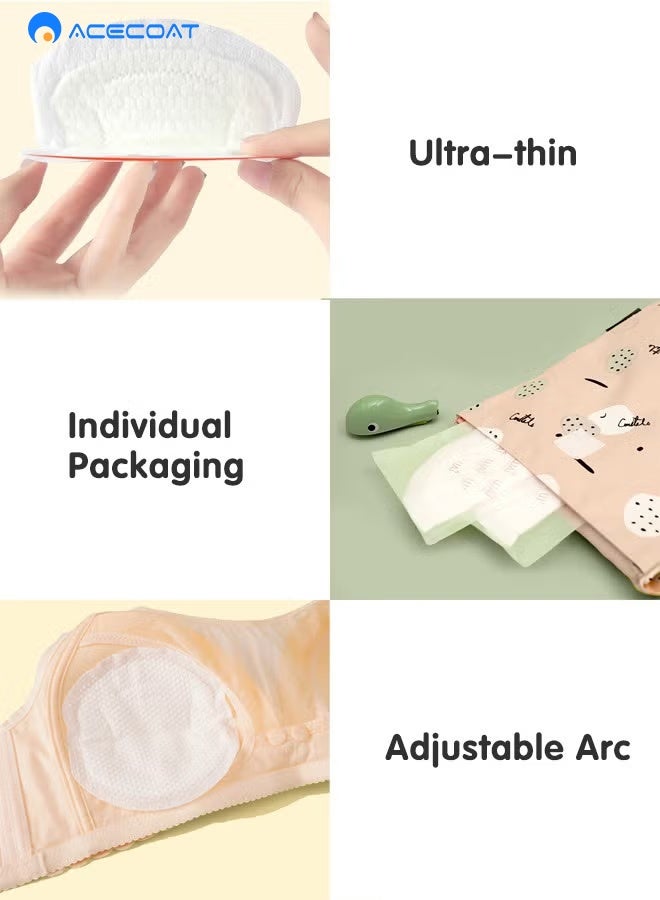 ACECOAT 100PCS Breast Pads,Nipple covers,Stay Dry Disposable Nursing Breast Pads,Soft and Super Absorbent Breast Pads,Leakproof Design - Image 3