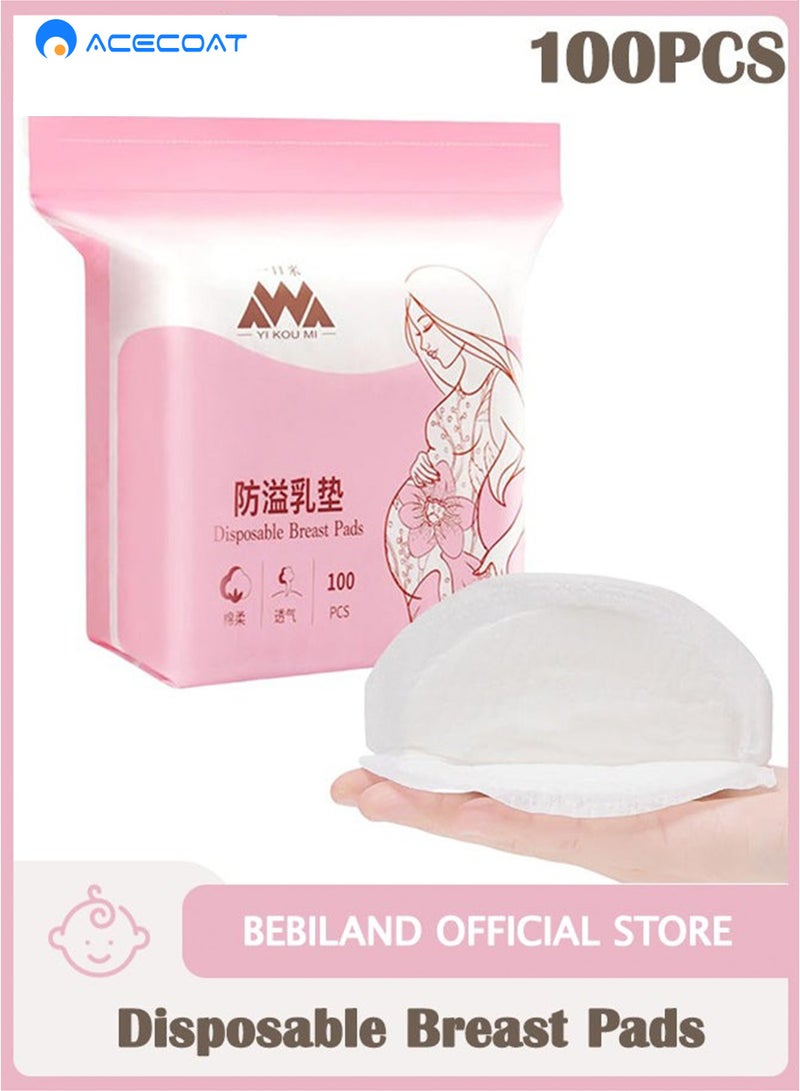 ACECOAT 100PCS Breast Pads,Nipple covers,Stay Dry Disposable Nursing Breast Pads,Soft and Super Absorbent Breast Pads,Leakproof Design - Image 1