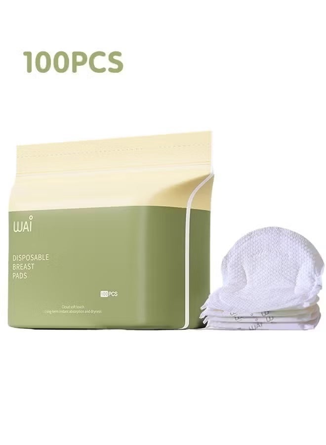 WAI Disposable Nursing Pads, Ultra Thin Breast Pads for Breastfeeding, Ultra-Absorbent and Soft Portable Breast Pads, Portable Nipple Pads, Leak-Proof, Super Absorbent, Keep Dry Nipple Pads（100 pieces ） - Image 1