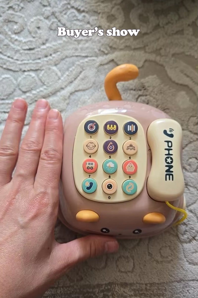 erorex Pink Baby 3-in-1 Musical Phone Toys Toddler Interactive Learning Toy with Lights Cat Telephone Story - Image 4