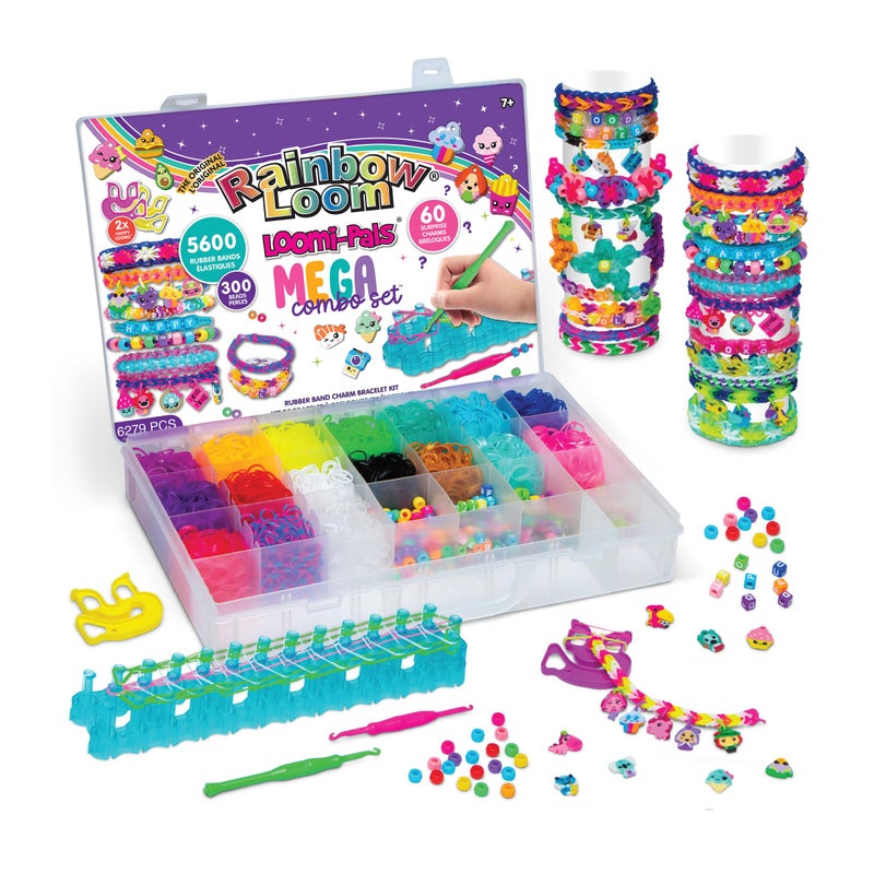Rainbow Loom LoomiPals MEGA Set Features 60 Cute Assorted LP Charms the NEW RL20 Happy Looms Hooks Alpha Pony Beads 5600 Colorful Bands All in a Carrying Case for Boys and Girls 7 - Image 2