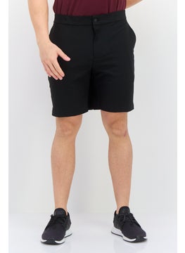 Men Solid Casual Chino Short, Black