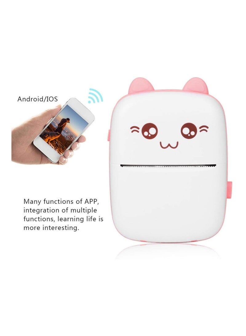 Pocket Printer, Easy to Operate Mini Printer 1000mAh Rechargeable Battery Self Adhesive for Office Receipt Wireless Connection Inkless Printer Thermal for Girls for Children bluetooth - Image 4