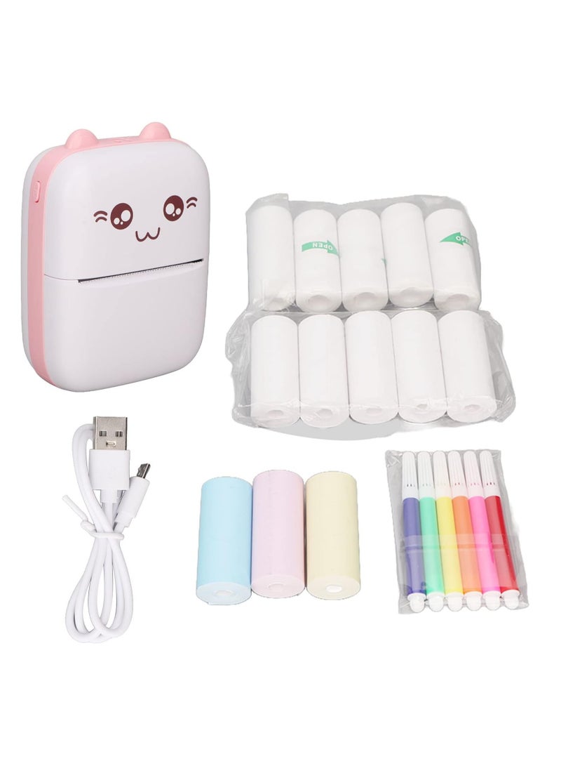 Pocket Printer, Easy to Operate Mini Printer 1000mAh Rechargeable Battery Self Adhesive for Office Receipt Wireless Connection Inkless Printer Thermal for Girls for Children bluetooth - Image 5