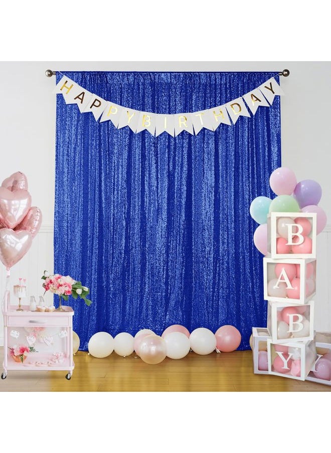 Sugargirl - Navy Blue Sequin Backdrop Curtain 2 Panels 2FTx8FT Glitter Navy Blue Background Drapes Sparkle Photography Backdrop for Party Wedding Birthday Wall Decoration - Image 1