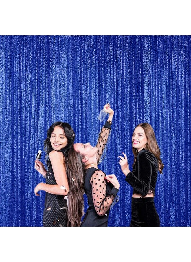 Sugargirl - Navy Blue Sequin Backdrop Curtain 2 Panels 2FTx8FT Glitter Navy Blue Background Drapes Sparkle Photography Backdrop for Party Wedding Birthday Wall Decoration - Image 1