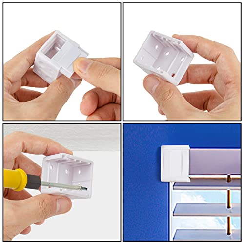 ONLYFU 12 Pack 1 inch Blind Brackets, Vertical Blind Bracket Box Mounting Bracket Window Blinds Headrail Brackets, White - Image 4