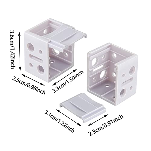 ONLYFU 12 Pack 1 inch Blind Brackets, Vertical Blind Bracket Box Mounting Bracket Window Blinds Headrail Brackets, White - Image 2