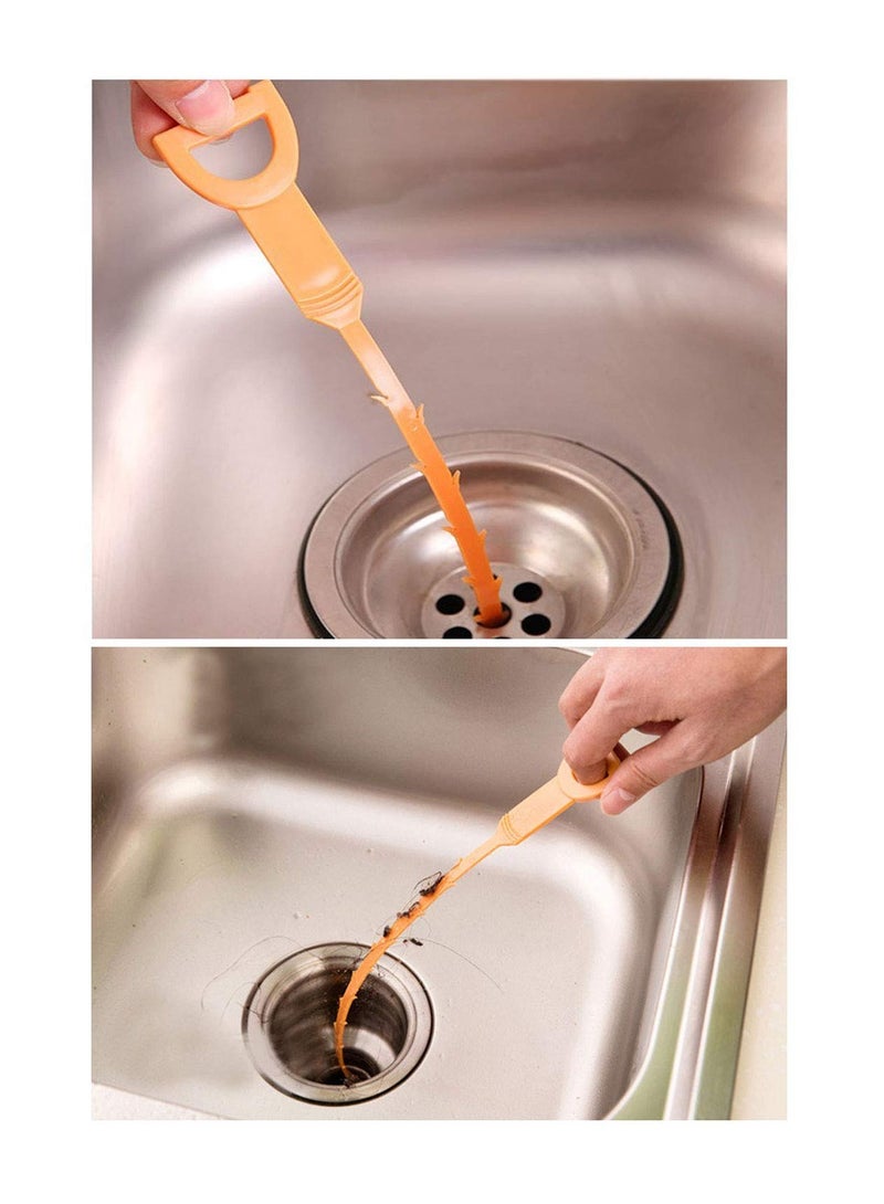 SYOSI 6 Pack Clog Remover Drain Relief Auger Cleaner Tool, Sink Drain and snake Overflow Cleaning Brush, Sewer Hair Catcher, Applicable to Bathroom Tub, Toilet, Clogged Drains, Dredge Pipe, Sewers, Sink - Image 4