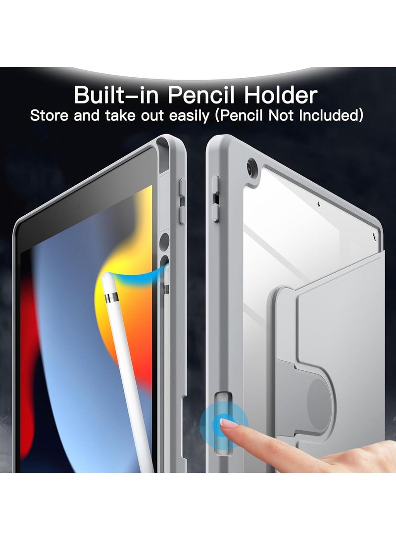 DUSALA Rotating Case for iPad 9th (10.2-Inch, 2021 Model,9th Generation) with Pencil Holder,360 Degree Rotation Protective Stand Slim Cover Clear Back, Auto Wake/Sleep (iPad 10.2) - Image 5