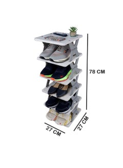 JB Export JB Export Plastic 6 Layer Shoe Rack Stand Storage Organizer Cabinet Durable Portable Shoe Organiser for The Living Room Bedroom Office and Kitchen Space Saving Rack Multicolor  - Image 2