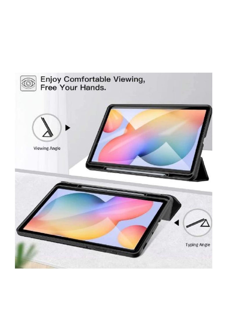 Generic - Case For Samsung Galaxy Tab A7 10.4 Inch 2022(SM-T509) Case With Pen Holder Soft TPU Back Cover With Auto Wake And Sleep, Black - Image 1
