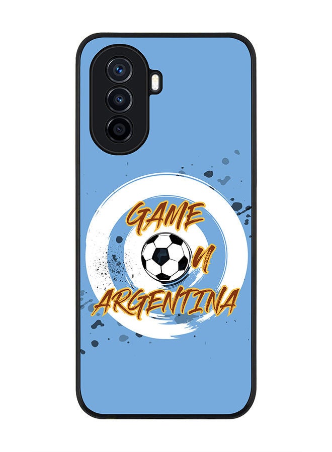 Stylizedd Rugged Black edge case for Huawei Nova Y70  Slim fit Soft Case Flexible Rubber Edges Anti Drop TPU Gel Thin Cover - Game on Argentina - Image 1