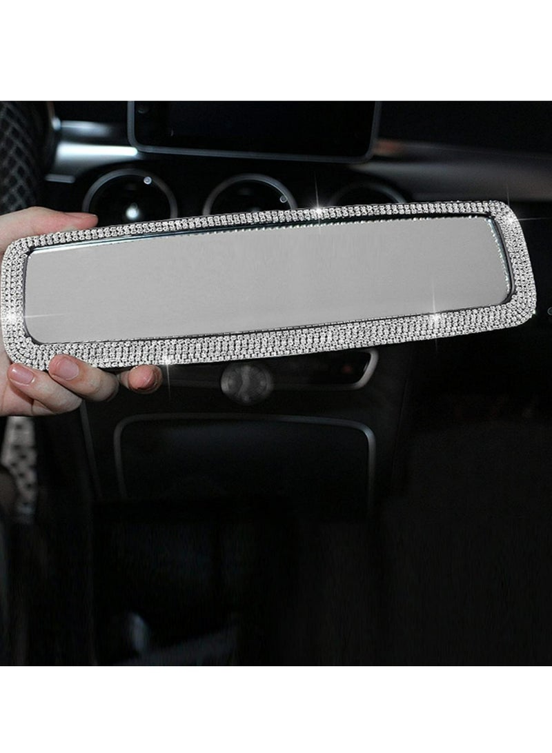 Bling Rhinestone Car Rear View Mirror, Car Rear View Mirror with Crystal Diamonds Bling Rhinestones Car Rear View Mirror for Women,Car Interior Trim - Image 3
