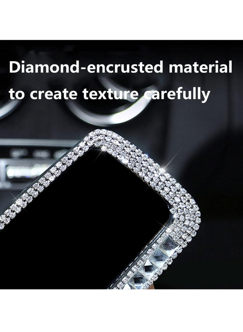 Bling Rhinestone Car Rear View Mirror, Car Rear View Mirror with Crystal Diamonds Bling Rhinestones Car Rear View Mirror for Women,Car Interior Trim - Image 2
