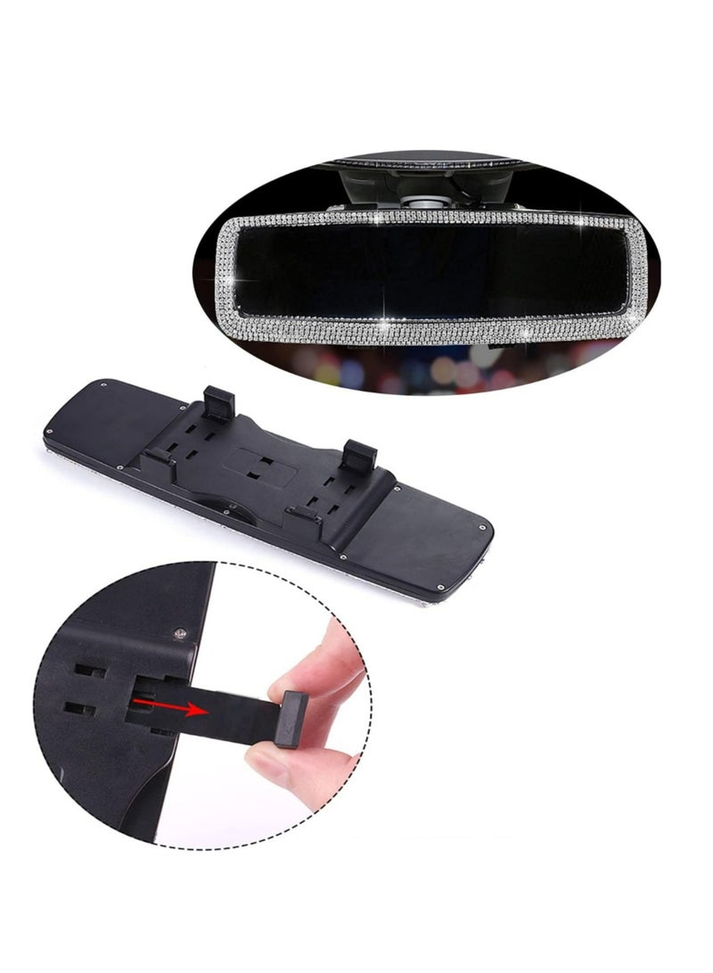 Bling Rhinestone Car Rear View Mirror, Car Rear View Mirror with Crystal Diamonds Bling Rhinestones Car Rear View Mirror for Women,Car Interior Trim - Image 4