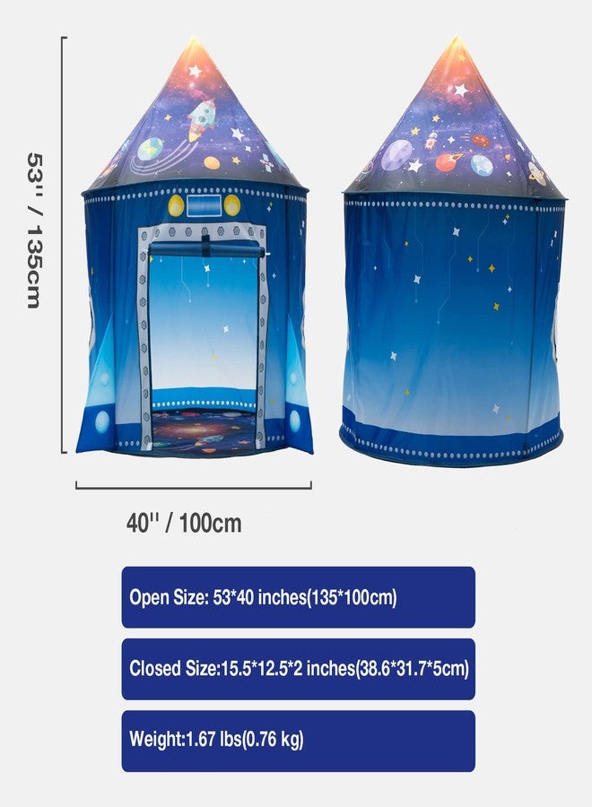WillingHeart Play Tent for Kids Pretend Playhouse Indoor Outdoor Games Party Children Pop Up Foldable Tent Birthday Toy for Boys Girls Toddler Baby Playroom Gift, Rocket Ship Spaceship Space Themed - Image 5