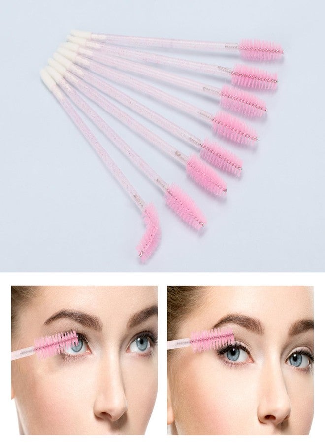 Tbestmax 200 Pcs Disposable Mascara Wands Dual Ended Eyelash Brush Lip Brush, Pink Lipstick Applicator Eyebrow Spoolies Brush for Eyelash Extensions - Image 5