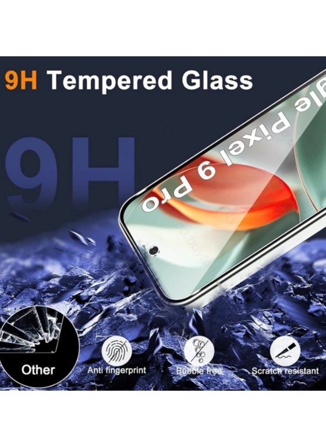 2 In 1Tempered Glass and Camera Lens Protector for Google Pixel 9 Pro, HD Clear 9H Hardness [Case Friendly] Film Bubble Free  - Image 3