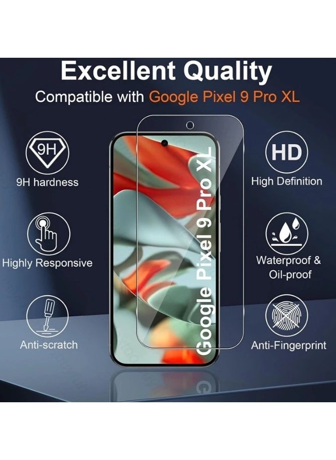 2 In 1Tempered Glass and Camera Lens Protector for Google Pixel 9 Pro, HD Clear 9H Hardness [Case Friendly] Film Bubble Free  - Image 5