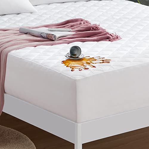 Mellanni Waterproof Mattress Pad  Breathable Bed Protector with 21 Deep Pocket  UltraSoft Cover  Highly Absorbent Twin Mattress Topper  NonSlip Shield Queen 21 Deep