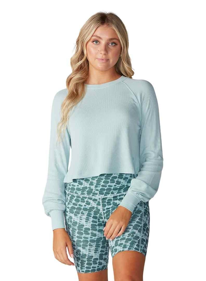 Tavi Renew Waffle Knit Crop Long Sleeve Sage - Image 1